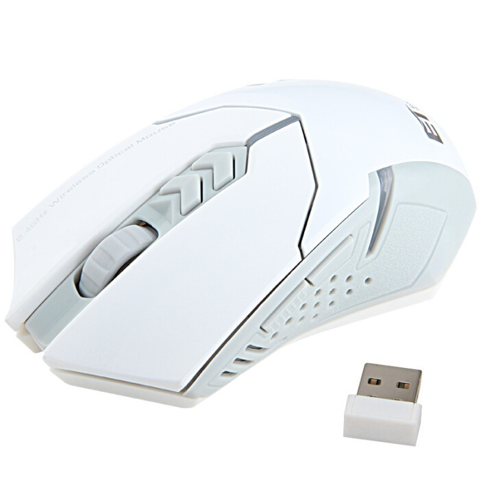 ET X-08 无线游戏炫光静音鼠标 美学与性能兼具的白色桌面精灵